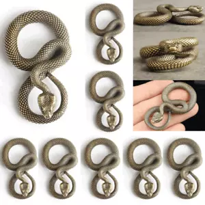 Wholesale Handmade Copper Bronze Snake Statue Vintage Handmade Keychain Decor - Picture 1 of 12