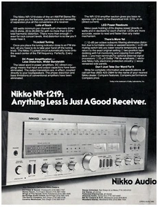Pubblicità stampa audio Nikko 1980, modello NR-1219 tutto di meno è un buon ricevitore stereo - Foto 1 di 1