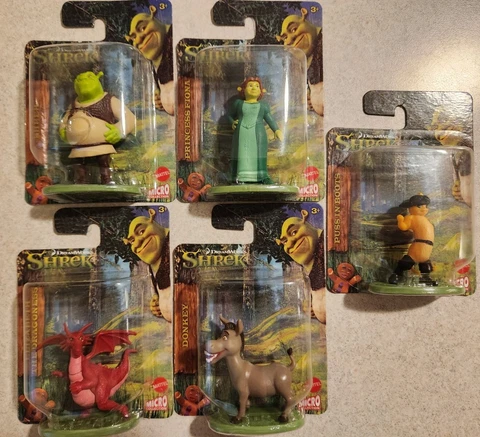 Shrek Dreamworks SET OF 5 Mattel Micro Collection Toys Mini Figures New Age 3+ Cover