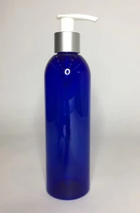 500ml PET Plastic Cobalt Blue Boston And Silver/White Lotion Pump *ANY AMOUNT* - Picture 1 of 1