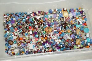 Mixed Lot Loose Bead Soup 12oz bag Various Materials Colors Shapes Sizes - Picture 1 of 9