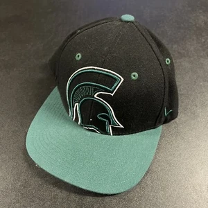 Michigan State Spartans Zephyr Flatbill Black Green Adjust Snapback Hat Cap Logo - Picture 1 of 6