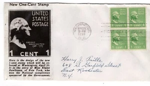 #804 Presidential Series George Washington 1938 FDC - Photo Paper - Picture 1 of 2