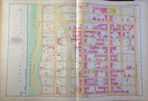 1891 UPPER WEST SIDE MANHATTAN NEW YORK WEST 97TH-W108TH ST E ROBINSON ATLAS MAP - Picture 1 of 3