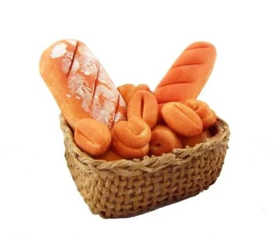 Bambole Casa Cesto Di Pane Miniatura Fatto a Mano Panetteria Panettieri - Immagine 1 di 4