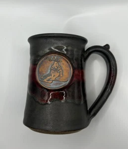 Vail Becher Mountain Arts Keramik glasiert Kaffee Medaillon Made in Montana signiert - Bild 1 von 5