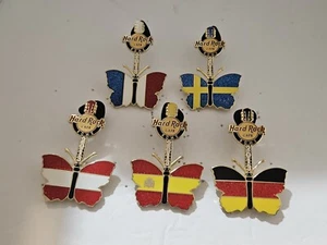 5 Hard Rock Cafe PINS Rome Butterflies  - Picture 1 of 1