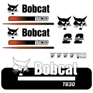 Bobcat T630 Decals Stickers Bobcat track loader Repro Aftermarket Decal kit - Imagen 1 de 3