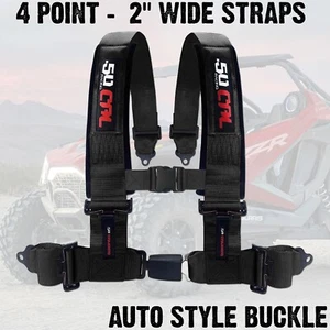 2" 4 Point UTV SXS Harness Auto Style Buckle RZR Teryx X3 Talon YXZ1000R - BLACK - Bild 1 von 11