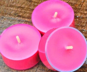 10pk 120hr/pk Pink BALINESE YLANG YLANG Scented NATURAL SOY TEA LIGHT CANDLES - Picture 1 of 12