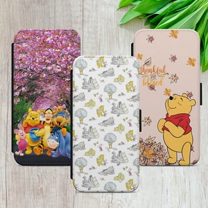 WINNIE THE POOH CASE FOR IPHONE SAMSUNG HUAWEI CHERRY BLOSSOM FLIP WALLET COVER - Picture 1 of 36