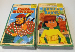 Lot of 2 Enchanted Collection, Daniel Boone, Paul Bunyan UAV release (1995) VHS - Picture 1 of 8
