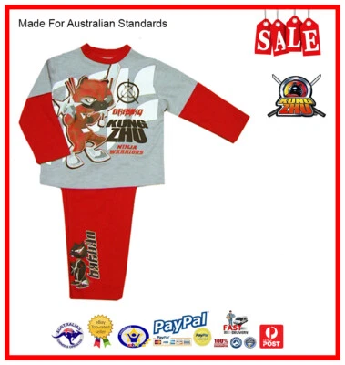 GENUINE AUS LICENSED-Kids Boys Size Kung Zhu Drayko PJ Pyjamas Set SALE - Image 1 of 2