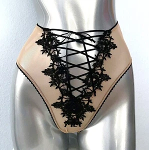 Nuevo con etiquetas Tanga Panty Victorias Secret Dream Angels Con Cordones Malla Transparente Cintura Alta XS - Imagen 1 de 4