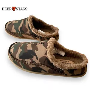 Deer Stags Slipperooz Mens Slippers Nordic Camouflage Indoor Outdoor Size US 7 - Picture 1 of 9