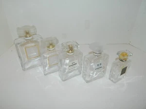 Lot of 5 Empty CHANEL Perfume Bottles for decoration, craft 6.8 oz, 3.4 oz, 1.7 - Picture 1 of 2
