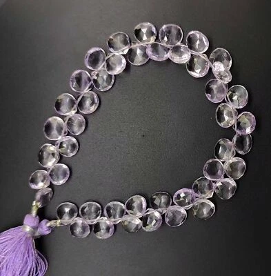 Gema de amatista rosa natural tamaño 9 mm corazón facetado briolette 9" Foto 1 de 4