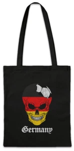 Germany Football Skull I Stofftasche Einkaufstasche german Soccer Flag World - Picture 1 of 1