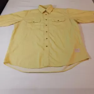 Bob Timberlake Build To Last Men's Yellow Cotton Short Sleeve Pockets Size Large - Picture 1 of 16