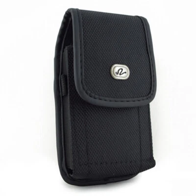 Black Vertical Heavy Duty Rugged Cover Belt Clip Side Case Pouch For CAT S50c - Image 1 of 2