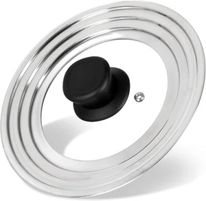 Universal Lid for Pots and Pans Skillets Stainless Steel Pan Cover Fits 6-7-8 - Picture 1 of 6