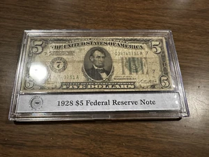 US 5 Dollar Note FRN 1928 Series A Green Stamp (7) PCS Certified - Picture 1 of 10