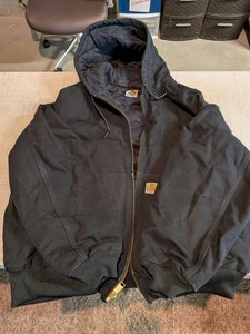 Vintage Carhartt J140 BLK USA Mens Black Quilt Lined Jacket Distressed XL Clean - Bild 1 von 17