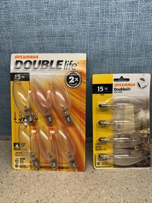 Lote de 10 bombillas SYLVANIA Double Life B10 - 15 vatios acabado transparente base pequeña leer Foto 1 de 4