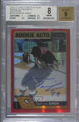 2016 O-Pee-Chee Platinum Rookie Red Prism /50 Dominik Simon #R-DS BGS 8 Auto RC - Image 1 of 2