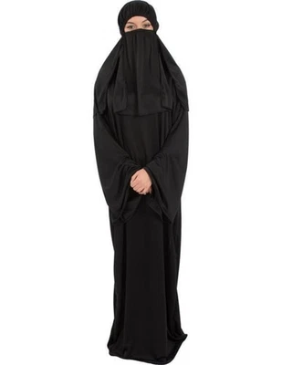Disfraz de burka negro y tocado para adulto Foto 1 de 2