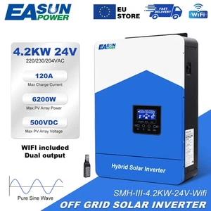 4.2KW Hybrid Solar Wechselrichter 24V 120A Off Grid Inverter MPPT WIFI Dual EU - Bild 1 von 9