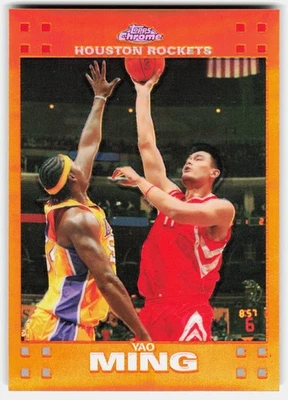 2007-08 Topps Chrome #11 Yao Ming Refractors Orange #/199 Rockets Card - Image 1 of 2