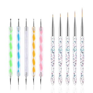 Nail Dotting Tools 10 Pcs Kit, 5 Pcs Double-End Nail Dotting Tools and 5 Pcs Nai - Picture 1 of 12