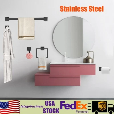 Juego de 20 accesorios de herrajes montados en la pared para baño toallero negro Foto 1 de 4