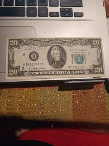 1977 $20 Twenty Dollar Bill Error Miscut Off-Center & Misaligned border - Picture 1 of 11