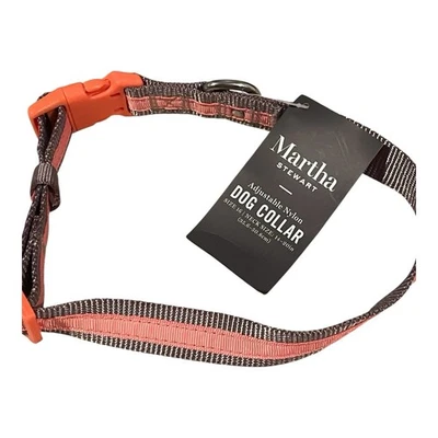 Collar ajustable de nailon para perro Martha Stewart talla 14 cuello talla 10-14 pulgadas - Coral Foto 1 de 4
