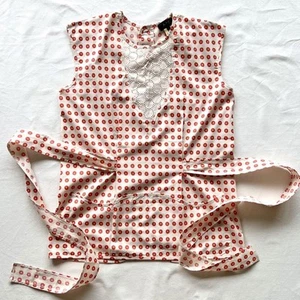 A.P.C. Sleeveless Apron Blouse L Dot Lace French Vintage Rare JAPAN - Picture 1 of 13