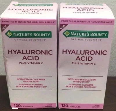 2xÁcido hialurónico 120x2 = 240 Vita C Natures Bounty + Vita C Colágeno Piel Inmune Foto 1 de 4