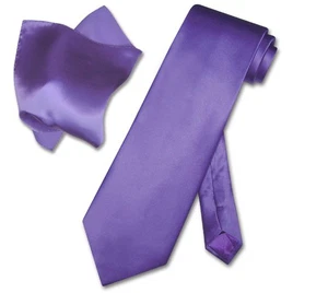 Biagio 100 % SEIDE einfarbig LILA Farbe Krawatte und Einstecktuch Herren Krawatte Set - Bild 1 von 2