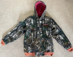 Pink Realtree Camo Embroidered Carharrt Jacket Size Large Womens Pink Quilted - Picture 1 of 6