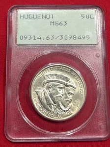 1924 Huguenot Commemorative Half Dollar  MS-63 Rattler - Nice Luster! ☀️ - Picture 1 of 2