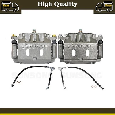 4pcs Front Brake Calipers & Hose Set Fits INFINITI QX56 5.6L Nissan Armada 5.6L - Image 1 of 4