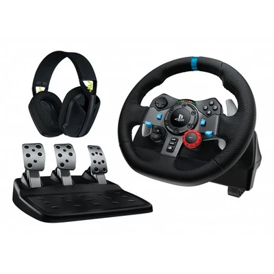 Logitech G G29 Driving Force, kit volante pedaliera e cuffie, PlayStation®5, Pla - Immagine 1 di 4