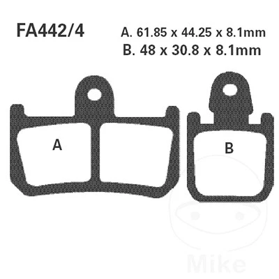 EBC Brake Pads Sintered EPFA442/4HH Fits Yamaha YZF-R1 1000 2007-2013 - Imagem 1 de 3