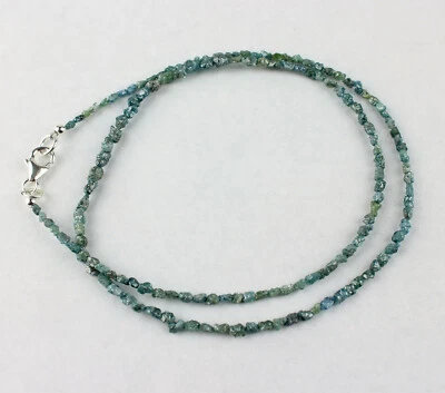 Blu Tubo Diamante Catena Preziose Scintillante Collier Pepite Alto 25 Ct. / 47 - Immagine 1 di 3