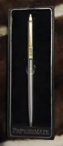 Vintage Paper Mate Double Heart Chrome Two Tone Ball Point Pen- No Ink Cartridge - Picture 1 of 7