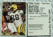 2004 Green Bay GB Packers Police giveaway #18 Bubba Franks Miami Rare Oddball
