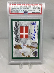 2018 Leaf Grand Slam Auto Pride Nation verde #PNCW1 5/5 Caroline Wozniacki PSA 8 - Foto 1 di 3