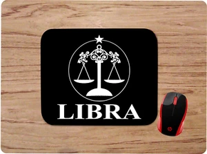 ZODIAC SYMBOL LIBRA BLACK & WHITE CUSTOM MOUSE PAD DESK MAT LOGO BIRTHDAY GIFT - Picture 1 of 1