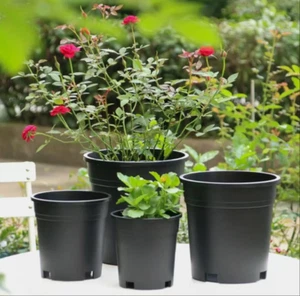 1/2/3/5/7/10/15/20 Gallon Plastic Nursery Plant Pots Garden Planter Flower Pots - Picture 1 of 21